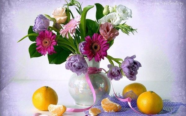 rub vase avec fleurs